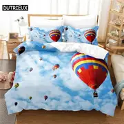a2129 Bed Sheets Hot Air Balloon Bedding Set Duvet Cover Set Bedding Digital Printing Bed Linen Bedding Set Fashion Design3-Piece Bedding Set (1 Du