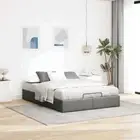 Ottoman Bed Frame without Mattress Dark Grey Double Fabric vidaXL