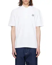 Maison Kitsuné Fox Head Patch Short-Sleeved Polo Shirt S,XL,XS,L,M,XXL White
