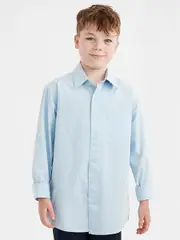 Boys Long Sleeve School Shirt - Light Blue