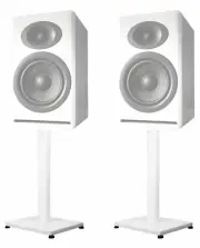 Pair 29” Steel White Stands For Audioengine P4 Bookshelf Speakers