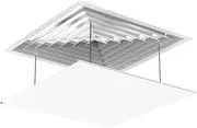Square Central air-Conditioning Wind Deflector, Anti-Direct Blowing Deflector Central air-Conditioning Outlet Adjustable Wind Deflector 45X45CM