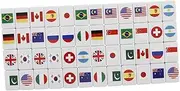 Yardwe Mahjong Game Set Flag Tiles 48pcs Push Tile Game for Ages Indoor or Outdoor