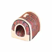 Pet Dog House Kennel Soft Beds Cave Cat Puppy Bed Doggy Warm Cushion Brick