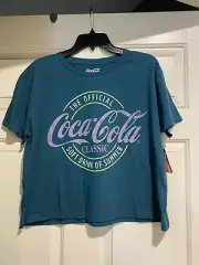 Coca Cola Soft Drink Of Summer T Shirt Women’s Large Turquoise New
