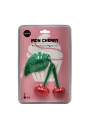 Mon Cherry Measuring Spoon & Egg Separator Set New Red and Green Fruit Shaped