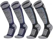 [AOIREMON] Cold Weather Socks Mens Womens Ski Socks for Snowboarding Skiing Thermal Knee-high Warm Socks