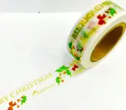 Merry Xmas Holly Holiday Washi Tape Papercraft Planner Supply Cards Envelope