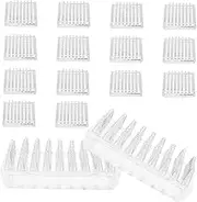Vaguelly 16pcs Square Clear Carpet Protector Cups: Spiked Non-Slip Furniture Feet Pads Transparent Sofa Chair Table Leg Floor Protectors