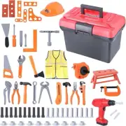 Kids Tool Set, 70 pcs Toddler Tool Set with Tool Box and Electronic Toy Drill, P