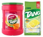 Tang Mango Instant Drink Mix Plastic Jar 750g + Lemon Foil Refill 500g - 2 Pack