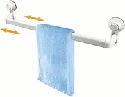 Suction Cup Towel Bar, Powerful Suction Cup Towel Rack, Adjustable Towel Bar for Bathroom 20 to 32 Inch, Wall Mounted Towel Holder, Thicken Space Aluminum Bathroom Accessories Towel Rod, White