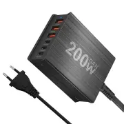 [GaN Tech] Bakeey 200W 6-Port USB PD Charger 3USB-A+3USB-C PD QC Fast Charging Desktop Charging Station EU Plug US Plug