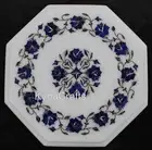 Bed Side Table Inlaid with Lapis Lazuli Stone Octagon Marble Coffee Table Top