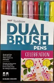 Tombow Celebrations Dual Brush Pens Set Of 10 - Free Post