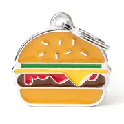 My Family Food Burger Pet ID Tag