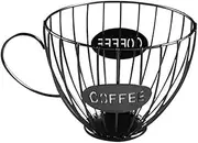 Gyorwst Coffee Fruits Capsule Storage Basket Coffee Cup Shaped Pod Holder and Organizer for Home Cafe Hotel Black
