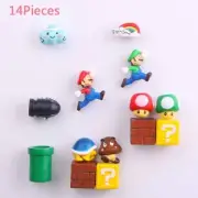 14pcs/set B 3D Stereoscopic Super Bros Fridge Magnets Message Sticker Adult Man