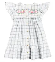 [Louise Misha] Louise Misha Carlina checked cotton and linen dress Y 6 multicoloured