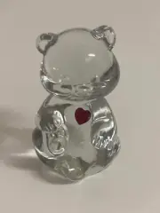 Fenton Bear Figurine, Fenton Clear Glass Birthday Bear
