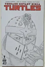 TEENAGE MUTANT NINJA TURTLES # 1 BLANK SKETCH COVER ORIGINAL ART PENCIL SHREDDER
