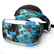 Skin Wrap for Sony Playstation PSVR Headset stab wood blue green stabilized