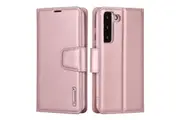 ZUSLAB Galaxy S22+ Case, 5G S22 Plus Hanman Leather Wallet Card Case Rose Gold