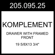 IKEA KOMPLEMENT Drawer With Framed Front Dark Gray 19 5/8x13 3/4" 205.095.25