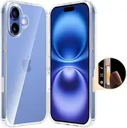 T Tersely Crystal Clear case for iPhone 16 Plus [Camera Control Button Coverage][Anti-Yellowing] Hard Back Slim Shockproof Anti-Scratch, Suitable for Wireless Charging - Clear