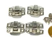 4 Sets 24mm x 19mm silver Mini screws Box Decorative Case Hasp Latch E15