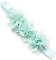 Pack of 2 Baby Headband Chiffon Baby Headband Flowers Headband Baby Girl Headbands Elastic Turban Hair Accessories for Infants Toddlers Newborns Baby Accessories Hair Accessories, Light Green