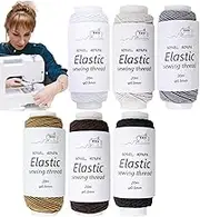 Elastic Cord Stretch String, 6 Rolls Elastic String Stretch String, Elastic Versatile Elastic Cord for Crafts Beading Cords Jewelry Making