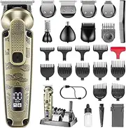 VGR 095 Beard Trimmer for Men, 7 in 1 Waterproof Cordless Hair Clippers and Trimmers Set, Electric Razor Shavers T-Blade Hair Trimmer Grooming Kit for Nose Body Ear Face Mustache, V-103