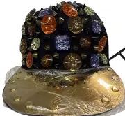 Balera Black Jeweled Womens/Girls Ball Cap Hat Adjustable Halloween Snap back