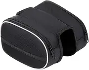 ADOCARN Bike Front Frame Bag Wear Resistant Mountain Bike Bag with Double Zippers for Outdoor Riding Practical Phone Accessory for Essential Storage Durable Water Resistant Design