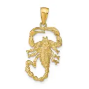 10k Yellow Gold Scorpion Pendant for Men Zodiac Scorpio Astrology Necklace