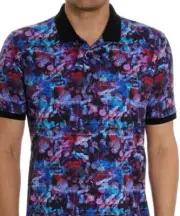 ROBERT GRAHAM Multicolor Blue Red Blk Polo Size M Brand New w/ Tags