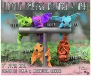 Miyo's Mystic Musings Little Embers Deluxe 7-Inch Plush Set of 5 NEW SEALED