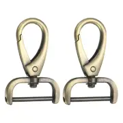 2Pcs Detachable Snap Hook Swivel Clasp 1" D Ring Lobster Claw Clasps Brass
