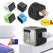 Universal Travel UK/EU/AU/US Adapter Multi-plug Charger World Wide 4 USB PoNJ