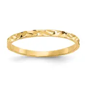 14K Yellow Gold Diamond-cut Zig-Zag Design Band Childs Ring