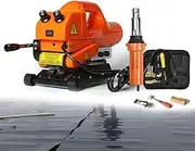 1100W Geomembrane Welding Machine, Rubber Wheel Steel Wheel Two Seam Welding, 0-450°C Hot Wedge Welder with Welding Guns, Automatic Plastic Welder Tool for Sealing Welding PVC EVA PE PP(SteelRoller)