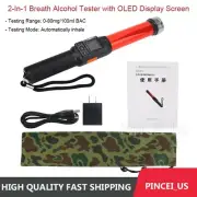 2-In-1 Breath Alcohol Tester Traffic Cops Police Baton with OLED Display Screen