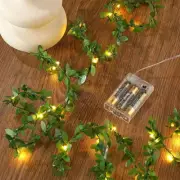 Artificial Garland with Led Fairy Lights Battery Operated, 4 Pack Leaf Lights, V