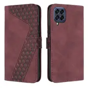 M33 5G Case PU Leather Flip Cover Magnetic Clasp Design Wallet Card Slots Stand Case - Red