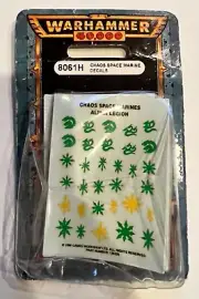 Warhammer 40,000 40K Chaos Space Marine Decals 8061H Sealed Pack ©1997