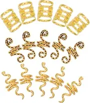 [Beatifufu] 30pcs Hair Jewelry Kit Braids Charms Hair Decorations Dreadlock Beads Jewelry for Women Braid Clips Ornaments for Special Events Wedding Stage Performance