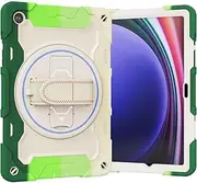 Tablet Protective Case Cover Kids Case Compatible with Samsung Galaxy Tab A9 Plus 2023 SM-X210/SM-216/SM-X218 11inch,Multi-Angle Elastic Bracket+360° Adjustable Swivel Hand Strap Three-in-one Shatter-