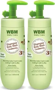 2 PACK 3 in 1 Baby Shampoo with Honey, Wheatgerm and Organic Olive Oil-Nourishes