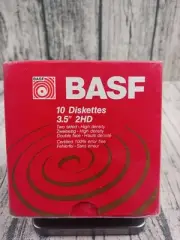 BASF 2HD (10) Diskettes (3.5") Double Sided, High Density - Brand New Old Stock